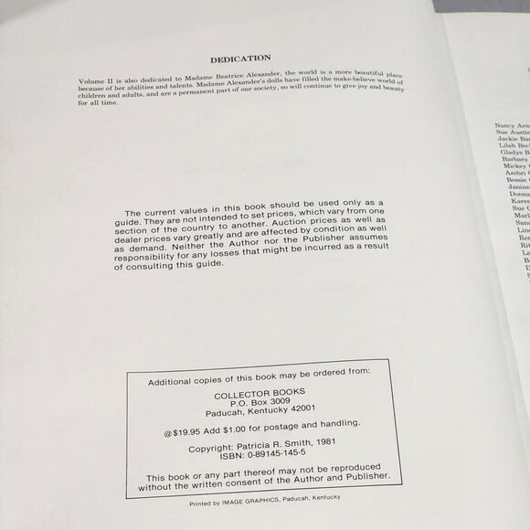 Madame Alexander Collectors Dolls Second Series Hardback Book - Picture 6 of 9